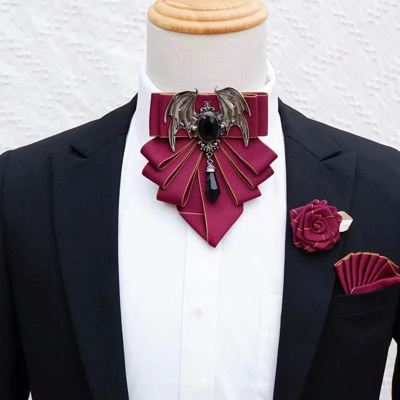 Men's Bow Tie Brooch Set Briti – Korean Men Formal Wear Bewertung und Preis