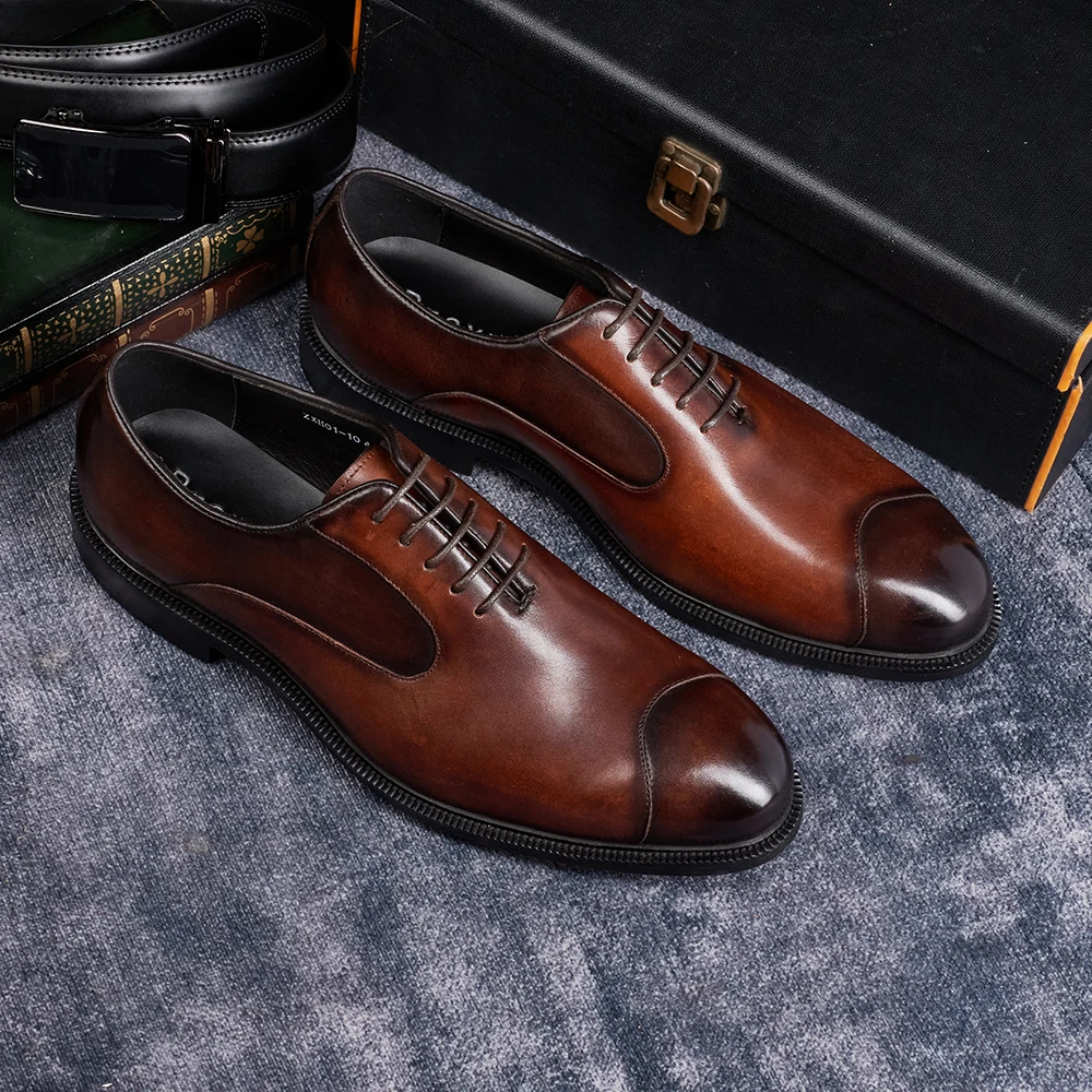 Men's Genuine Cow Leather Oxfo – Men'S Used Formal Wear Bewertung und Preis