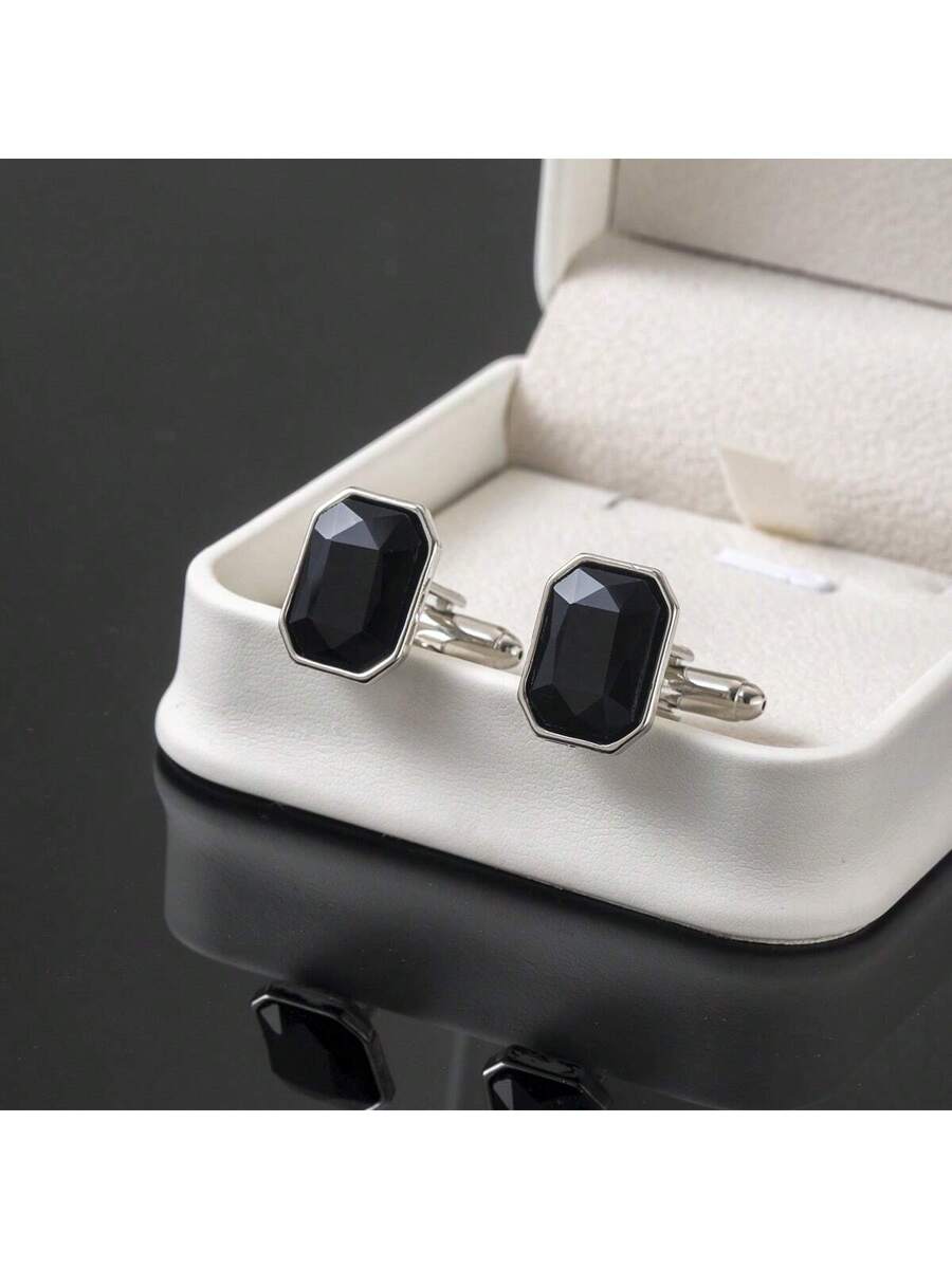 Stylish Octagonal Black Glass  – Men Formal Wear All Black Bewertung und Preis