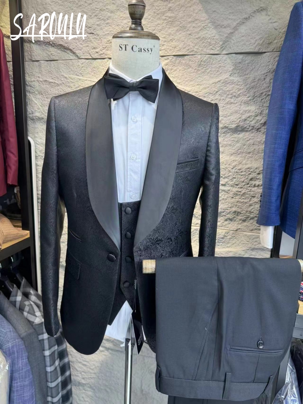 Daily Textured Men's Suit Eleg – Men Formal Wear Sale Bewertung und Preis