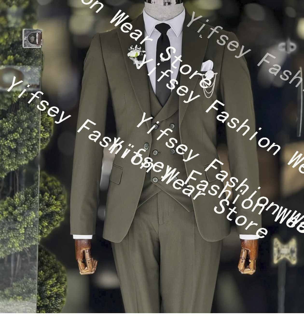 Fashion Army Green Men's Suit  – Men Formal Wear For Dinner Bewertung und Preis