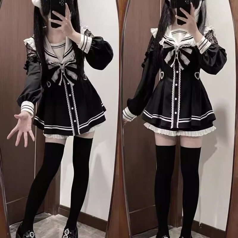 Jirai Kei Sailor Black Dress L – Slim Fit Suit Set Bewertung und Preis