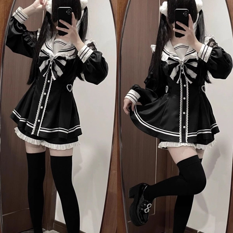 Jirai Kei Sailor Black Dress L – Slim Fit Suit Set Bewertung und Preis