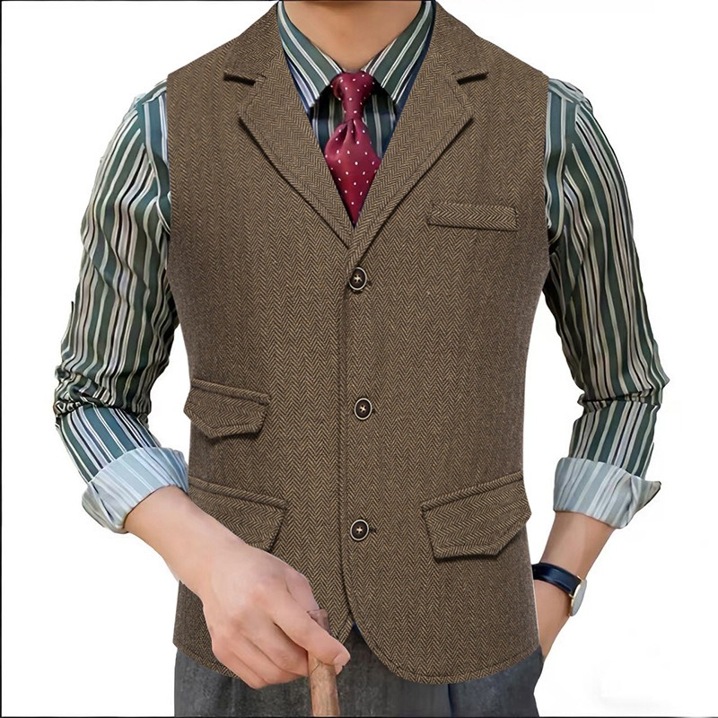Men's Herringbone Tweed Suit V – Men'S Formal Wear Waistcoat Bewertung und Preis