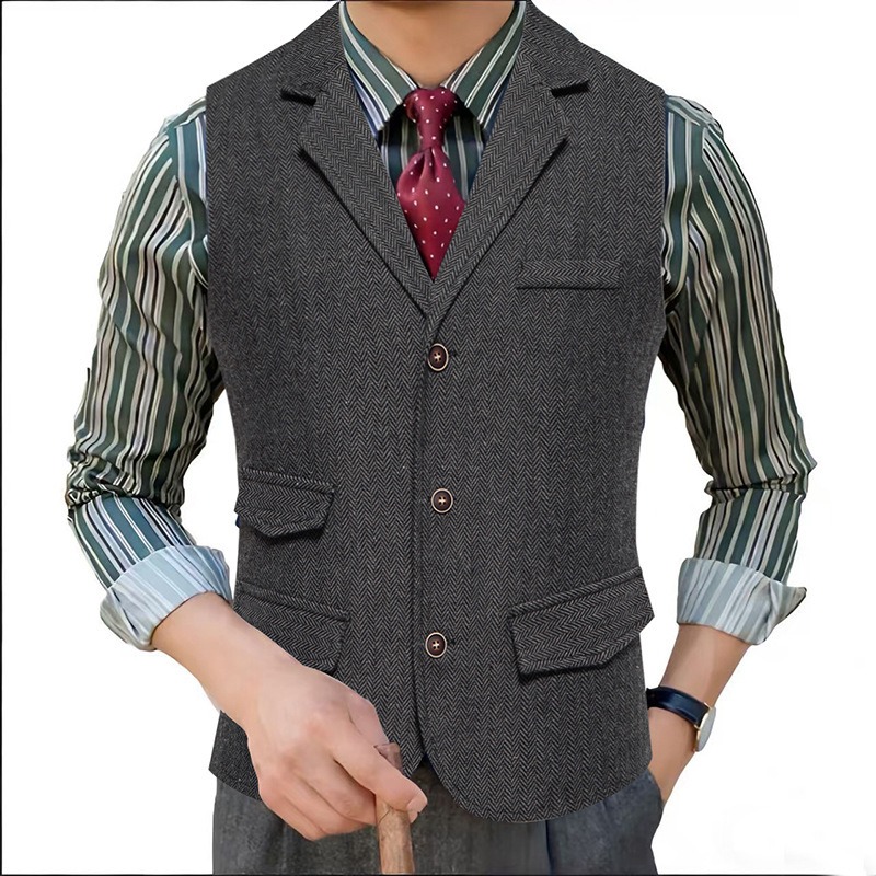 Men's Herringbone Tweed Suit V – Men'S Formal Wear Waistcoat Bewertung und Preis